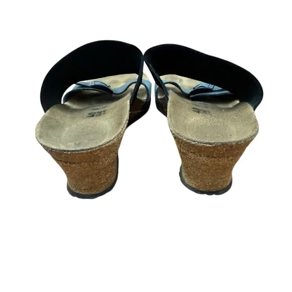 Birkenstock Papillio Della Wedge Black Oiled Nubuck Sandals Size 40 = US 9 - 9.5